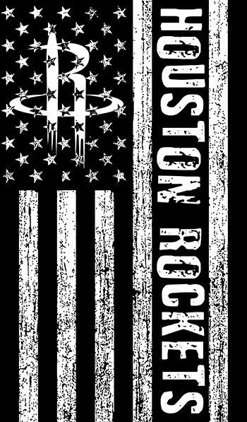 Houston Rockets Black And White American Flag logo vinyl decal